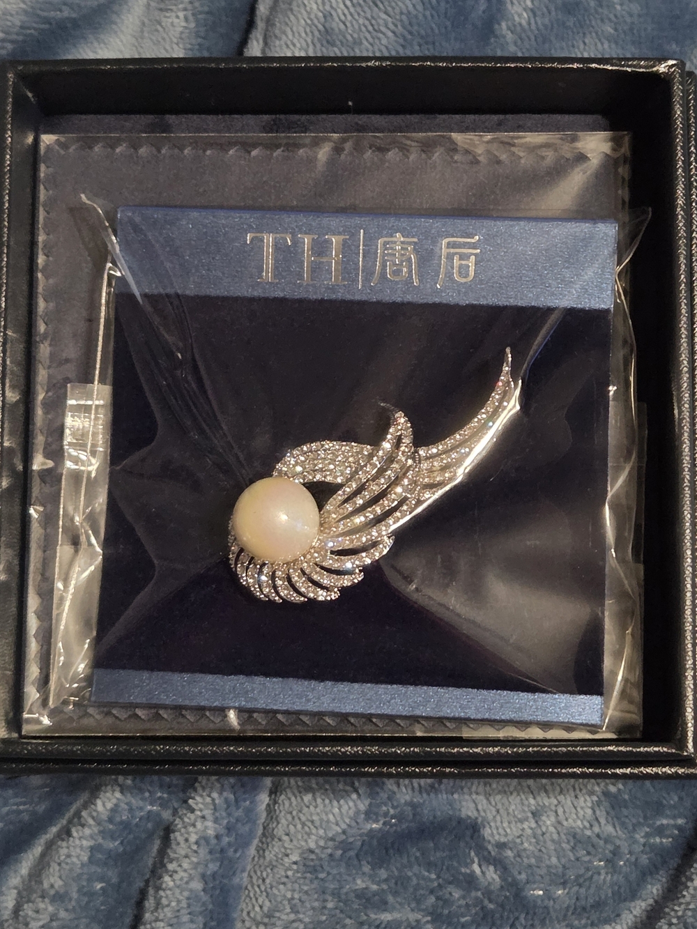 torrid Silver Tone Winged Pearl Accent Brooch